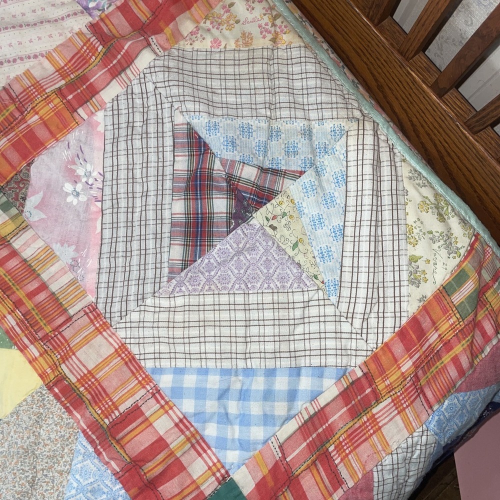 Full/Queen Size Quilt Top 70x86" 1960/70 - Picture 5 of 7